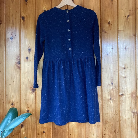 Loft Petite Small Marled Navy Blue Sweater Dress - Picture 2 of 4